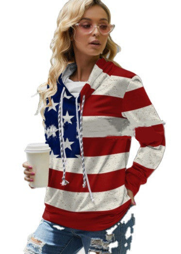 Women's American Flag Casual Sweatshirt