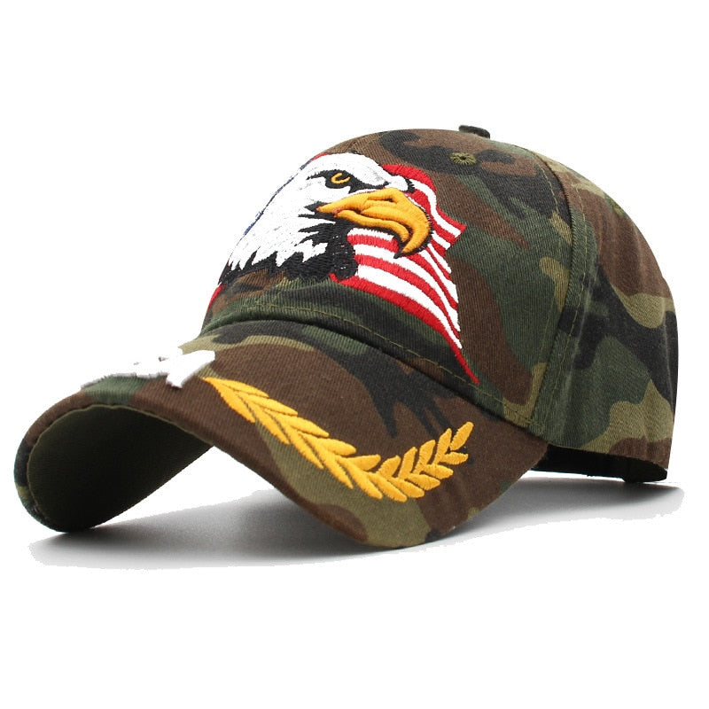 army green hat with flag