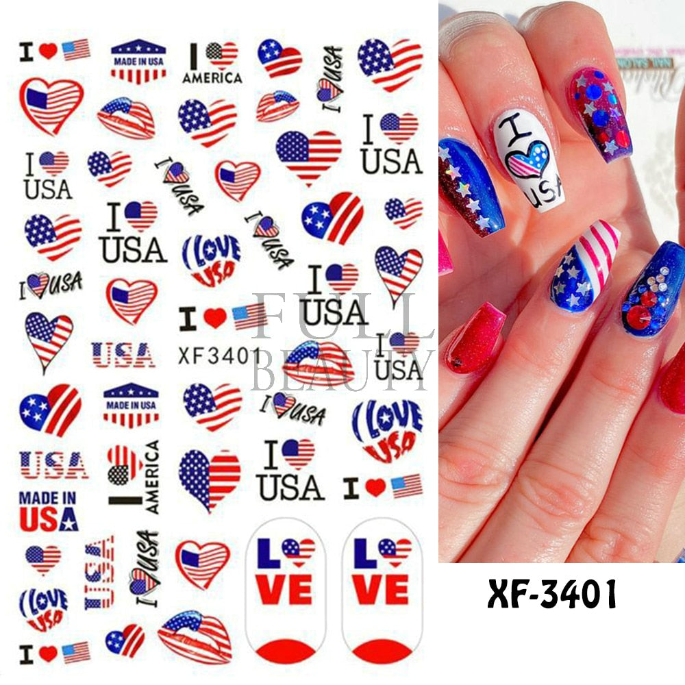 USA flag nails