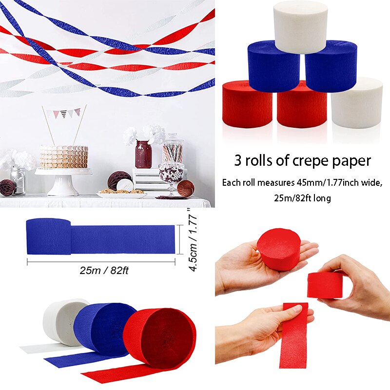 red white and blue streamers