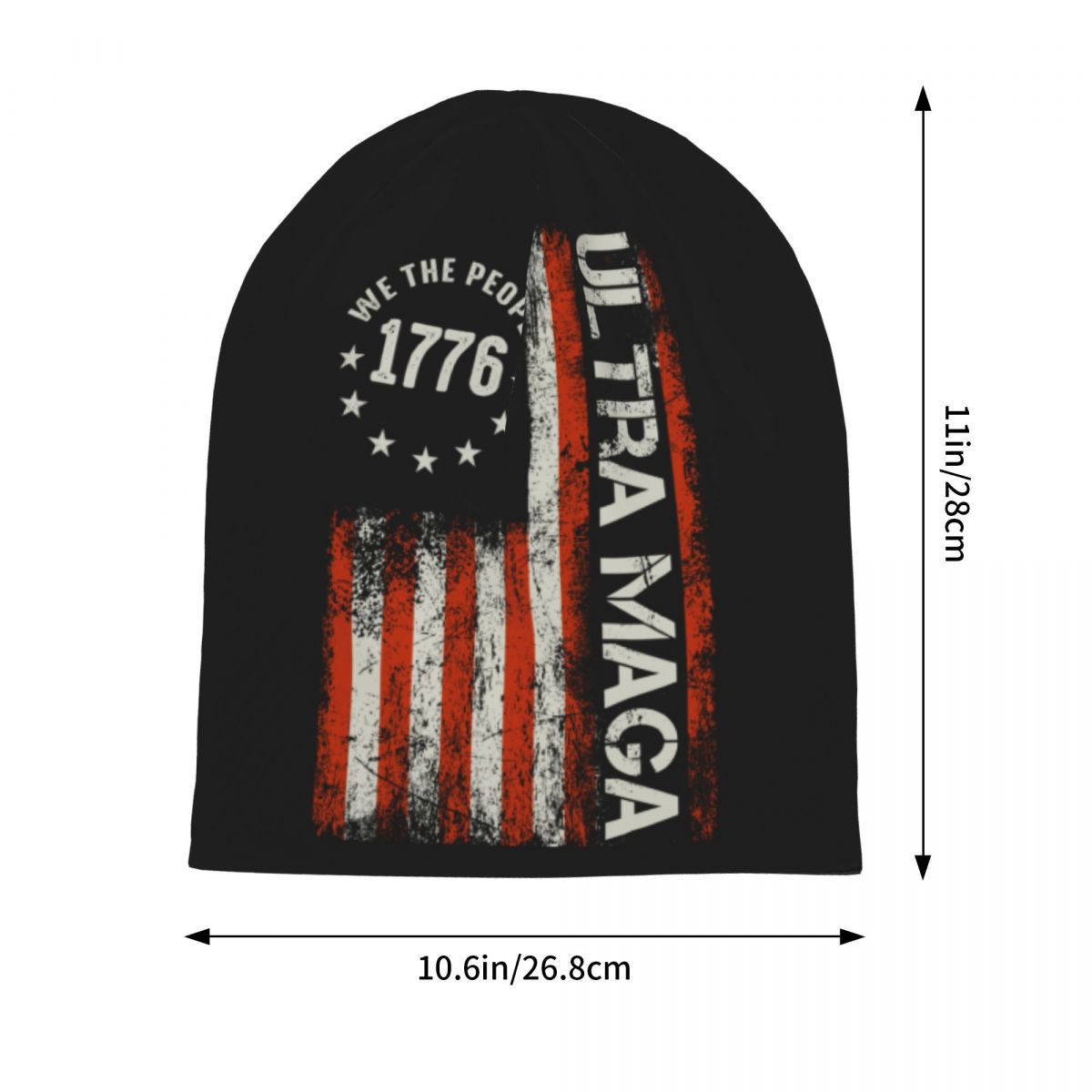Trump Ultra MAGA American Flag Beanie Hat